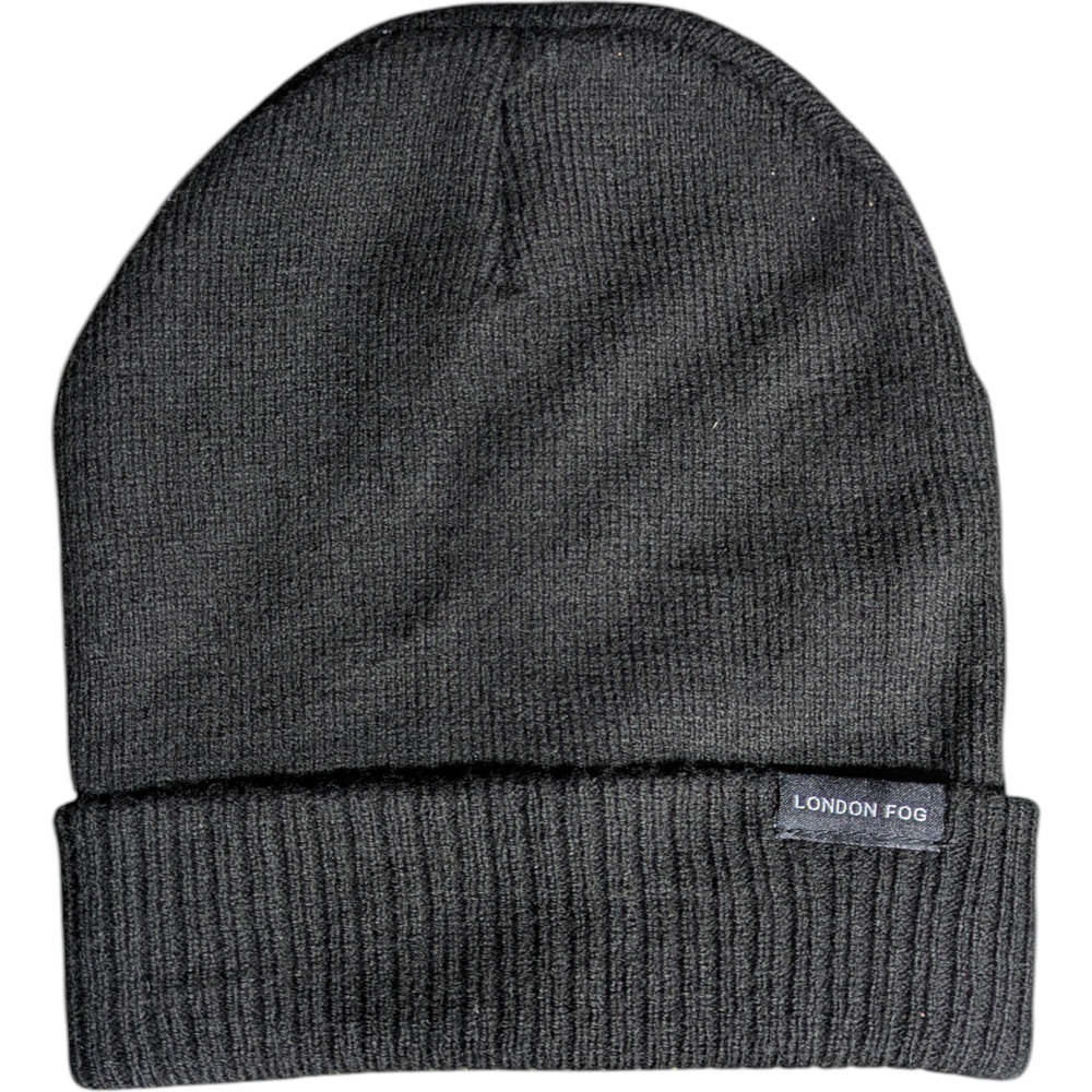 London Fog- Black Stocking Hat- Preowned -Get Ready For Chiller Weather In Style